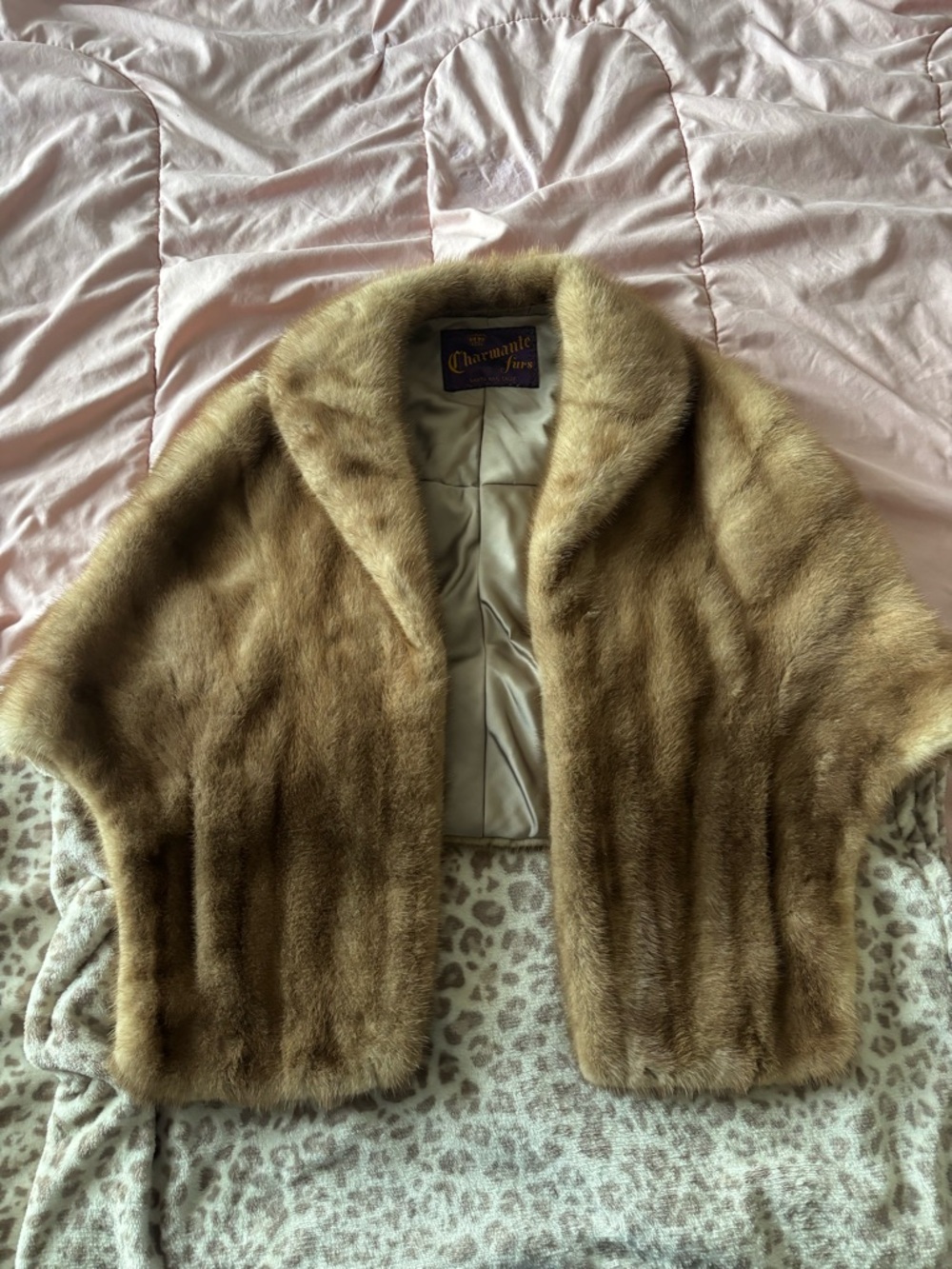 Charmante  Brown Mink Fur Stole
